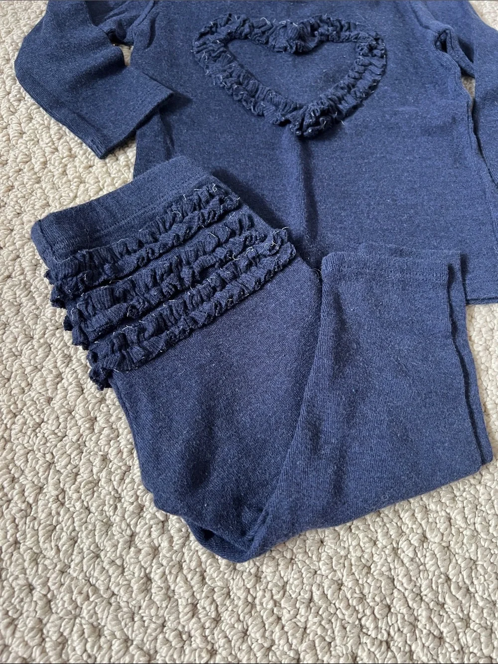 Oh Baby! Navy Ruffled Heart Kids Set